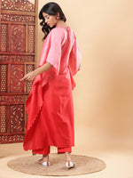 Thumbnail for BohoJazz Red Ombre Embroidered Kaftan with Pants
