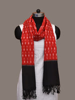 Thumbnail for Red Pochampally Ikat Cotton Handloom Dupatta with Arrows Buta - Global Threads - Distacart