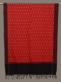 Thumbnail for Red Pochampally Ikat Cotton Handloom Dupatta with Arrows Buta - Global Threads - Distacart