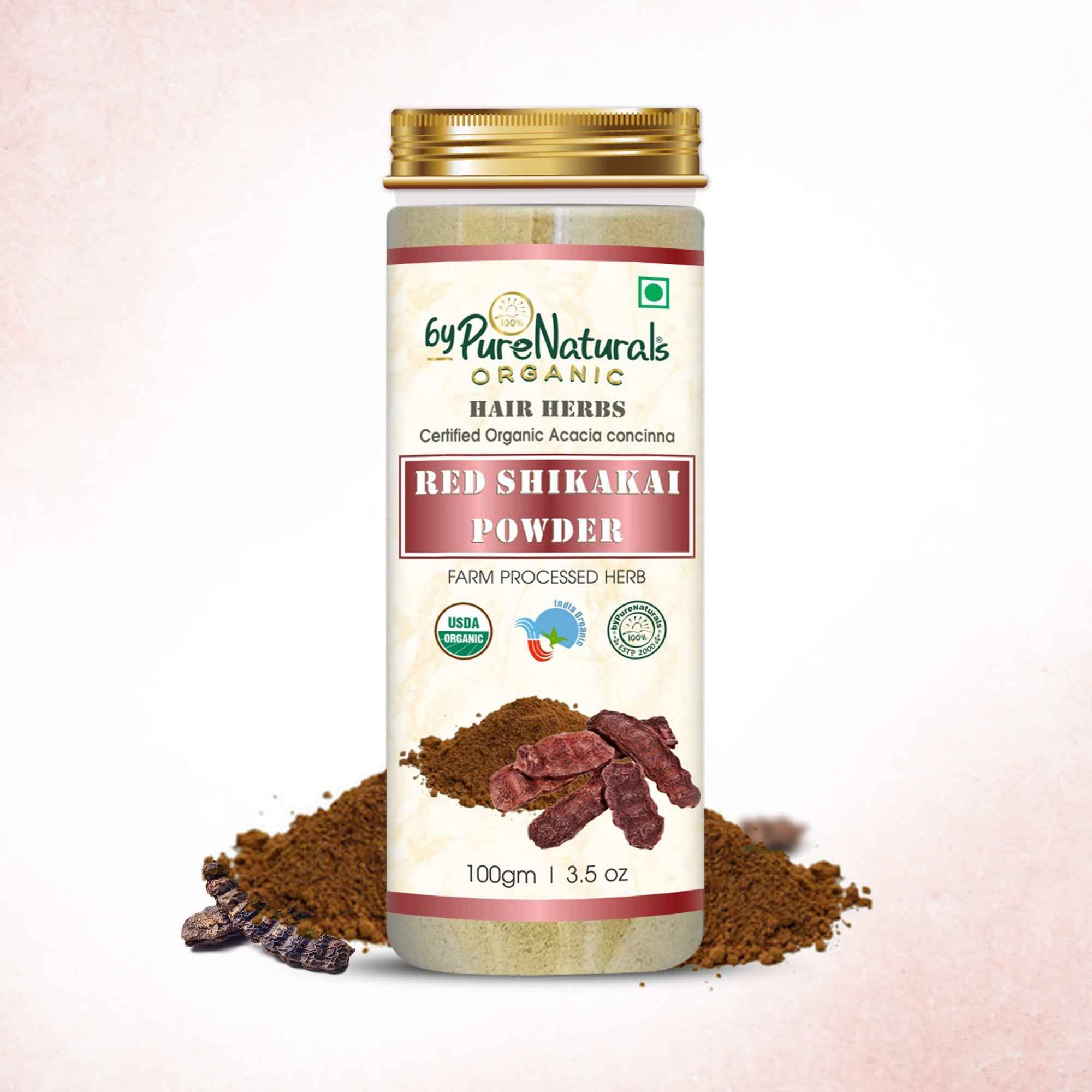 byPureNaturals Organic Red Shikakai Powder - Dista