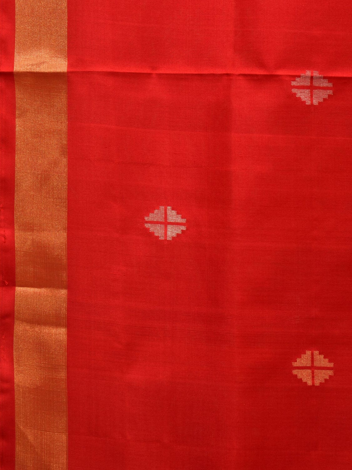Red Uppada Silk Handloom Saree with Mango Pallu Design - Global Threads - Distacart