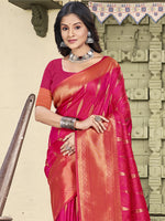 Thumbnail for Anaita Red Soft Silk Woven Saree With Blouse - Dista