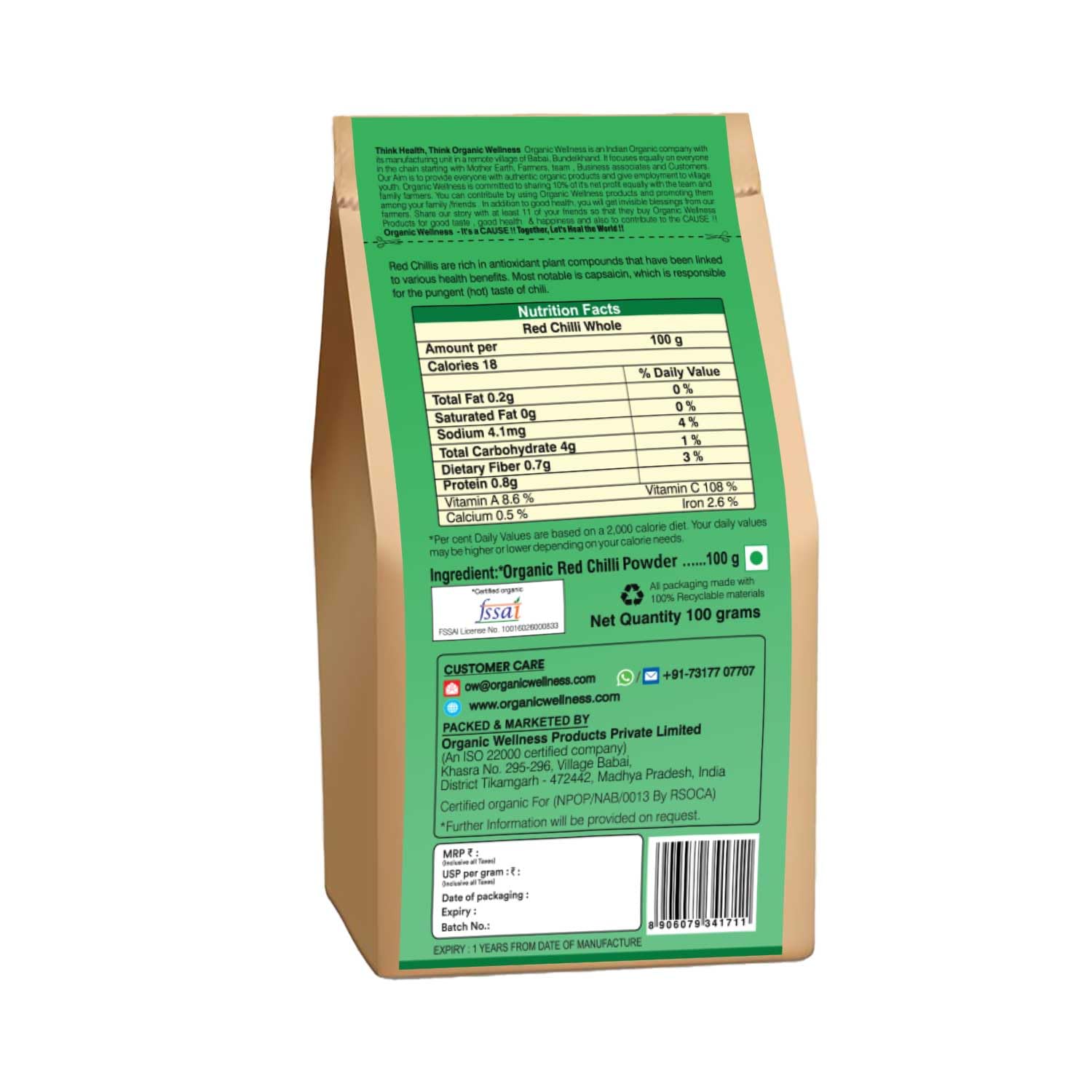 Organic Wellness Red Chilli powder