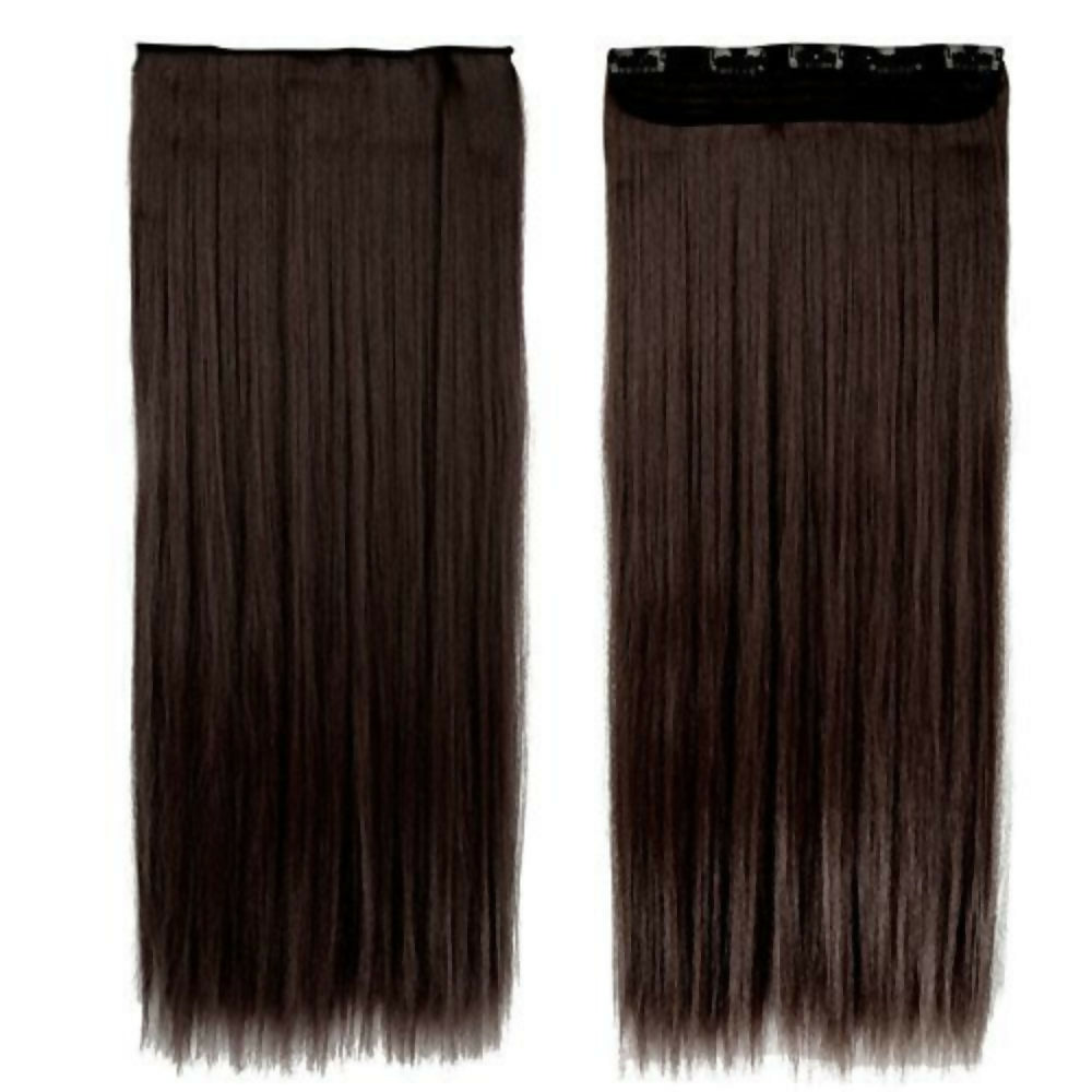 Bronson Professional 24 Clip-In Hair Extensions Dark Brown Straight Hair - Volume - 2 - Dista
