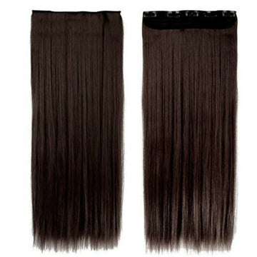 Bronson Professional 24 Clip-In Hair Extensions Dark Brown Straight Hair - Volume - 2 - Dista