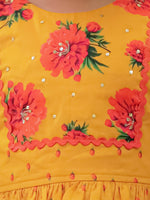 Thumbnail for Lil Drama Genda Phool Mustard Choli and Lehanga Set For Girls