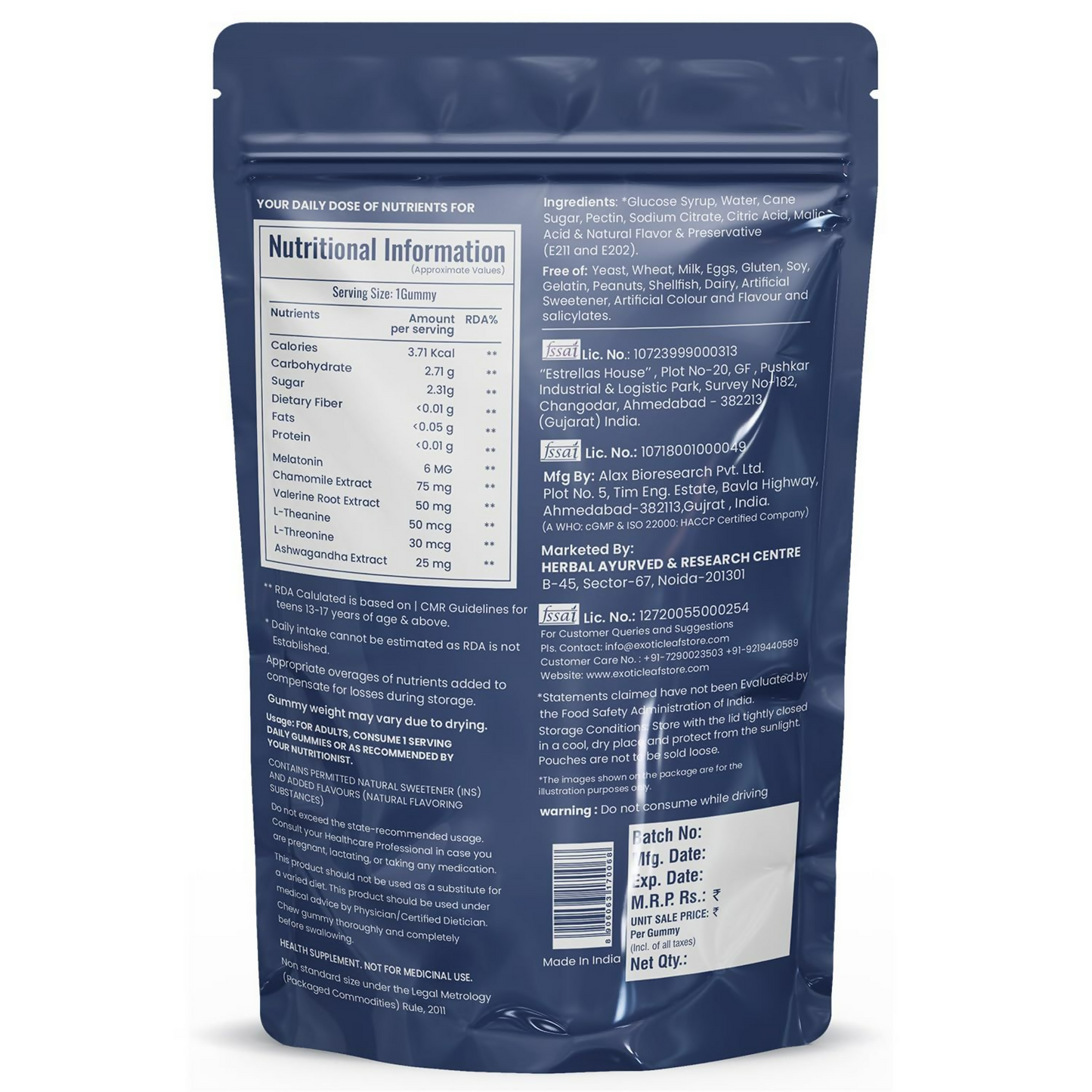 Exotic Leaf Melatonin Gummies - Distacart