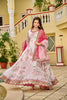 Joban Fashion Pink/white Kurta Set Georgette Embroidery Sequence Work - Distacart