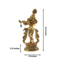 Thumbnail for Purestory Lord Krishna Metal Statues Playing Flute - Distacart