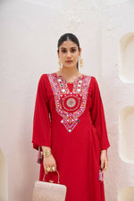 Thumbnail for The52 Women's Gorgeous Rayon Fabric Thread Work Straight Kurta Palazzo Set - Distacart