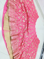 Thumbnail for Jyoti Fashion Gajri Red Zari and Sequins Embroidered Malai Satin Silk Lehenga Choli with Dupatta - Distacart