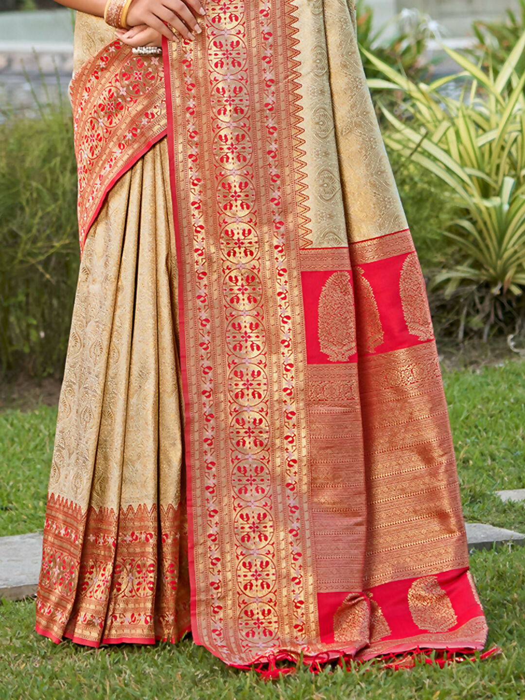 Astita Banarasi Silk White Saree