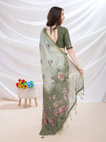 Thumbnail for Mitera Floral Printed Zari Saree - Distacart