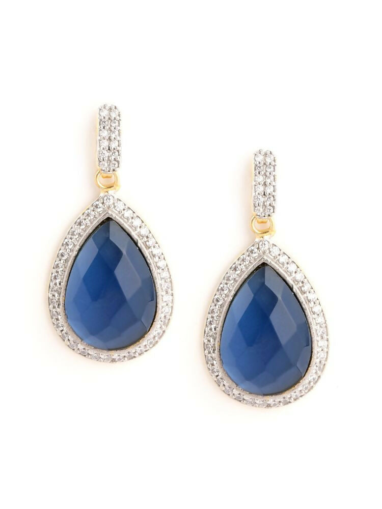 Nuyug 22K Gold Plated Azure Muse Contemporary Drop Earrings