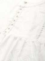 Thumbnail for Ahalyaa Women Off-White Cotton Embroidered Tunic