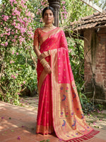 Thumbnail for Shree Shyam Fashion Light Pink Soft Silk Saree - Dista