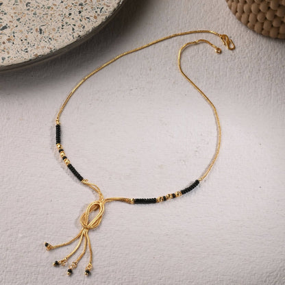 AanyaCentric Gold Plated Short Mangalsutra Set with Earrings - Distacart