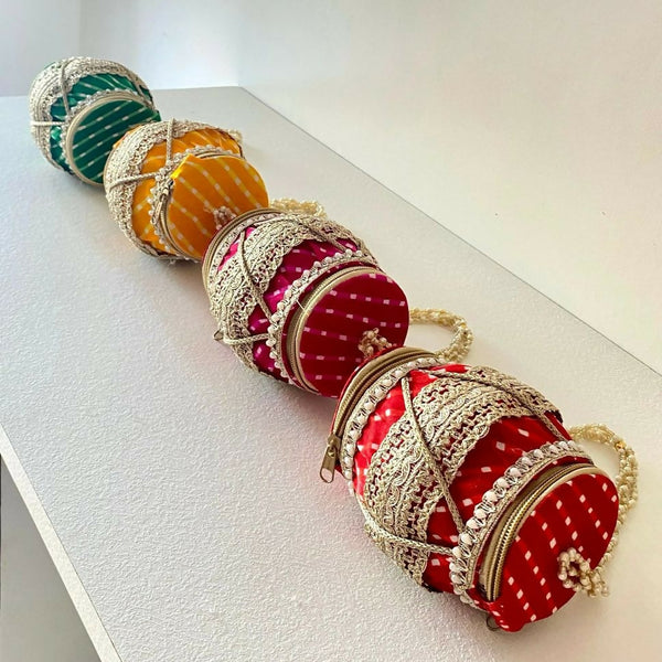 Joban Fashion Dholak Designer Potli Bags For Wedding Favours ( Pack Of 4 ) - Multicolor