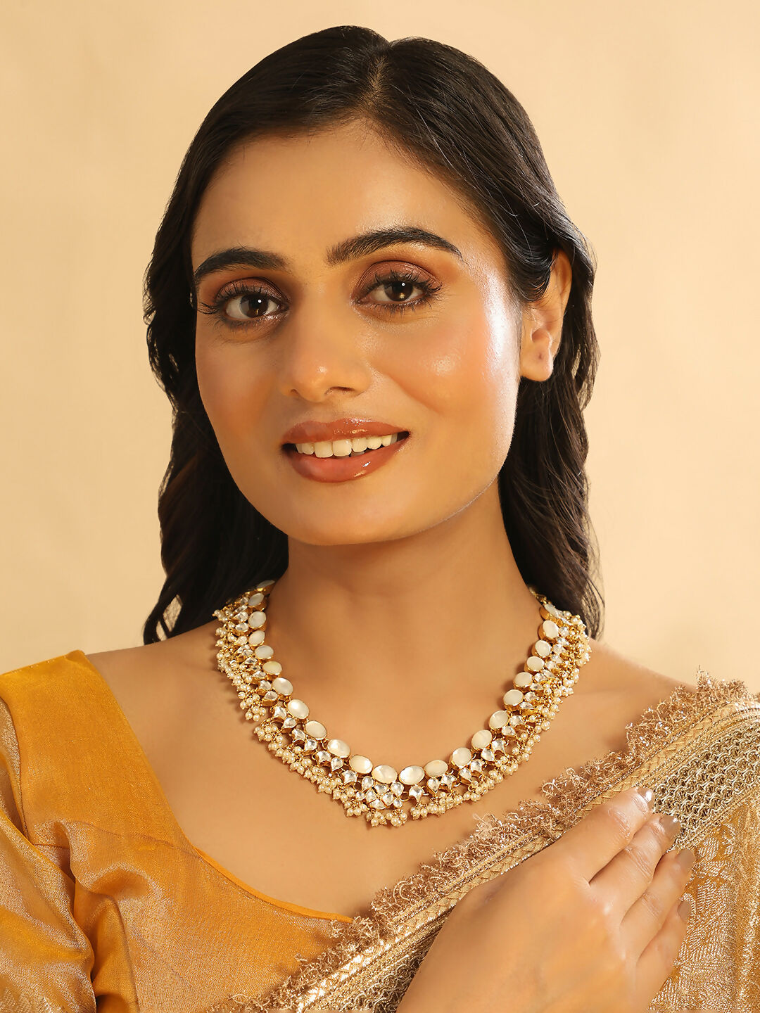 Nuyug 22K Gold Plated Ivory Dusk MOP Necklace