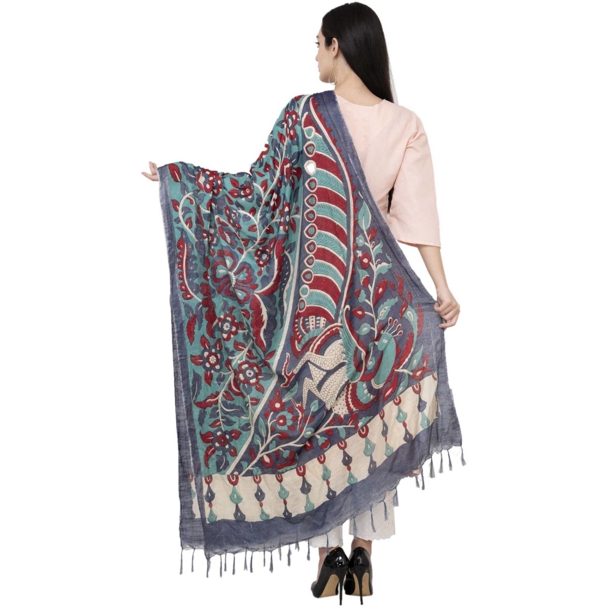 A R Silk Modal Kalamkari Print Fancy Dupatta Color Multi Print Dupatta or Chunni