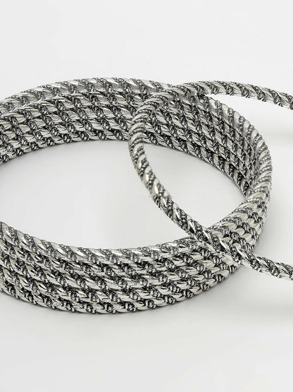 NVR Women's Set of 6 Silver-Toned German Silver Oxidised Bangles - Distacart