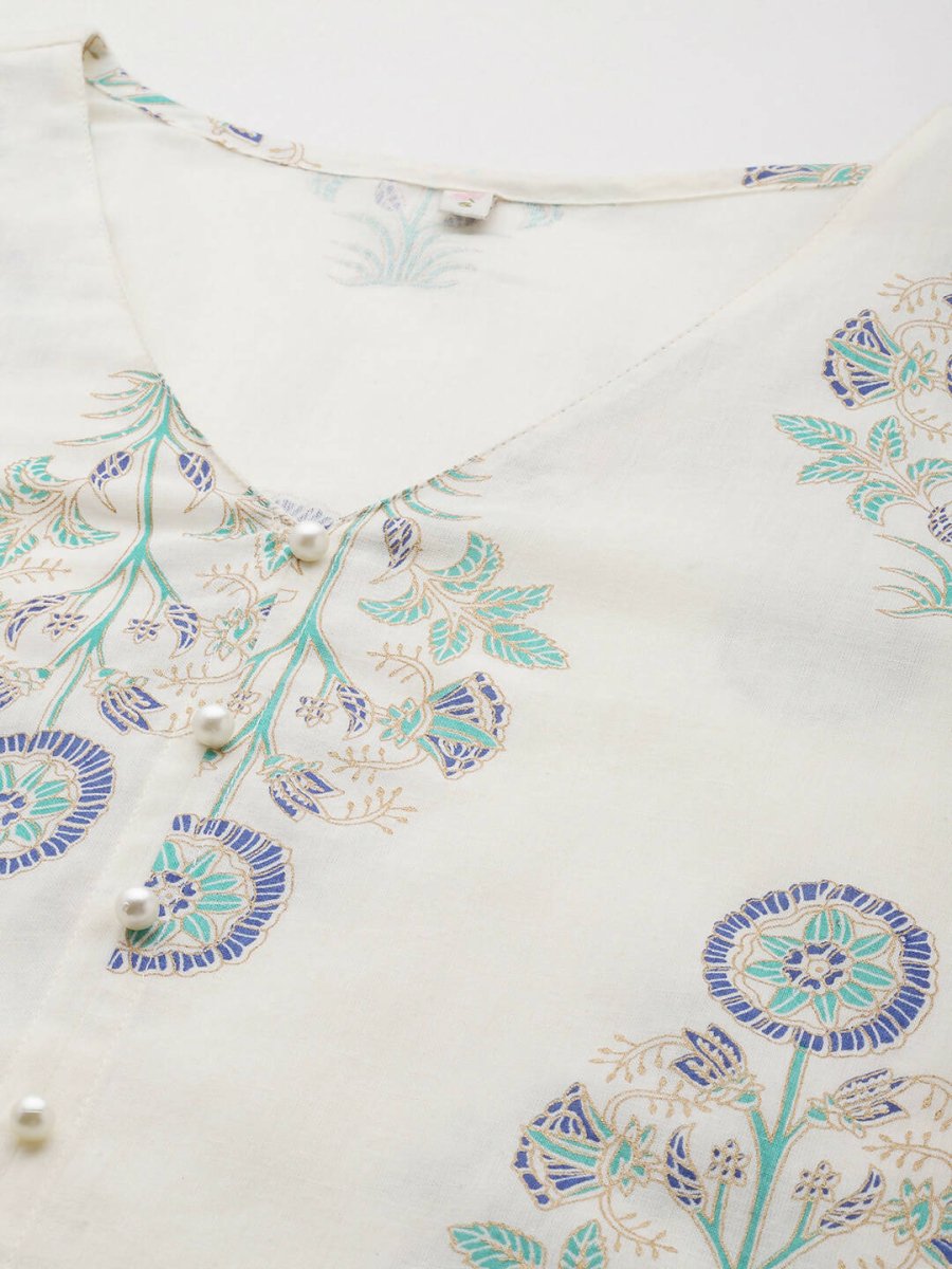 Ahalyaa Women's Traditional Wear Co-ods - Off White - Distacart