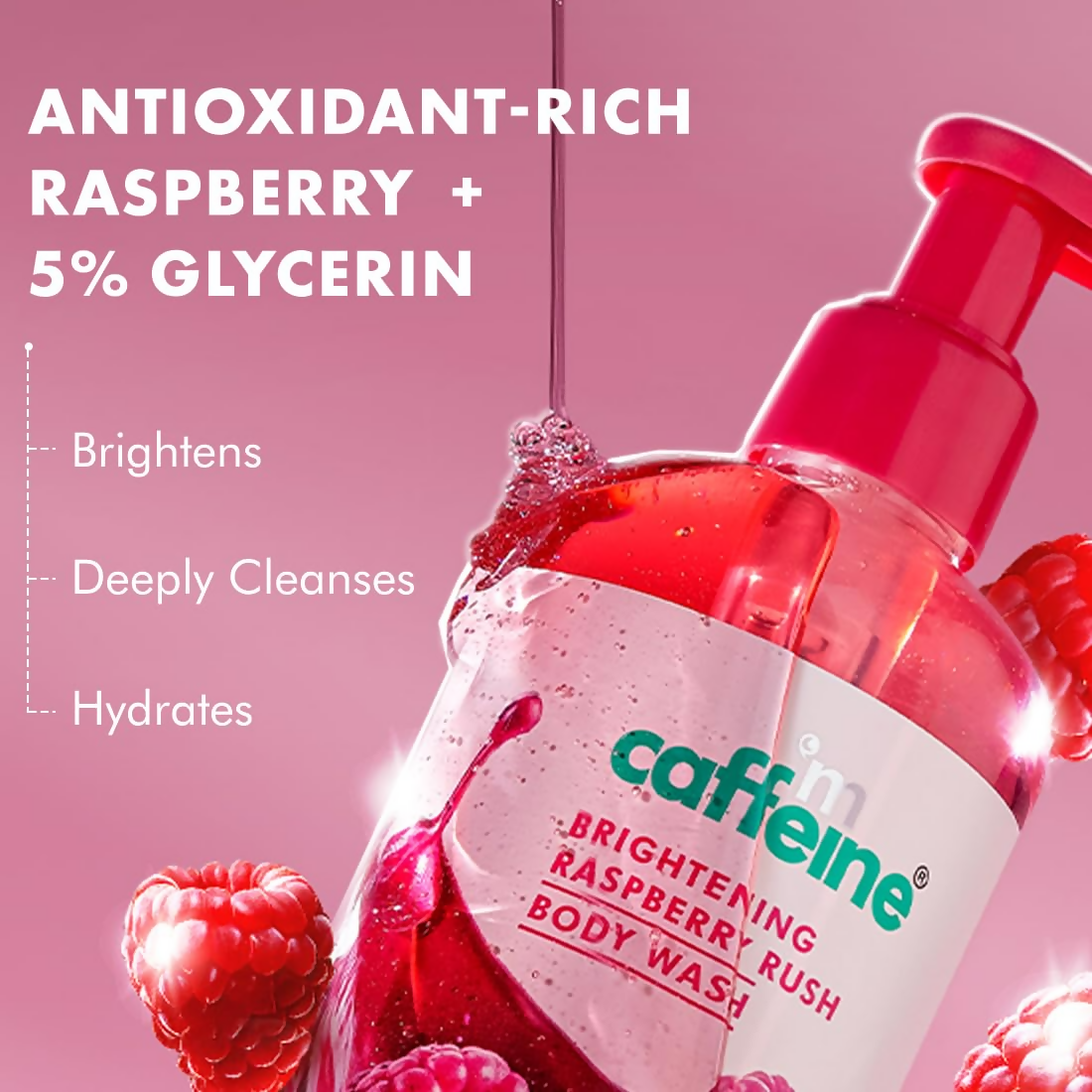 mcaffeine All Skin Brightening SPF 50 PA+++ Sunscreen Body Lotion & Wash Raspberry Combo Kit - Distacart