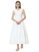 Thumbnail for Fab Fashion White Chiken Kari V Neck Gadder Dress - Distacart