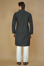 Thumbnail for Anaita Black Embroidered Rayon Straight Kurta - Distacart