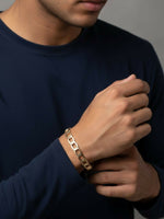 Thumbnail for NVR Men's Rose Gold Plated Cuff Bracelet - Distacart