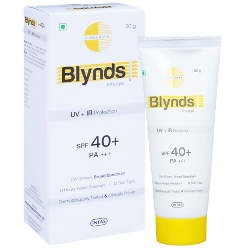 Intas Blynds Emulgel Sunscreen with UV+IR Protection SPF 40+ PA+++ & Water-Resistant - Distacart