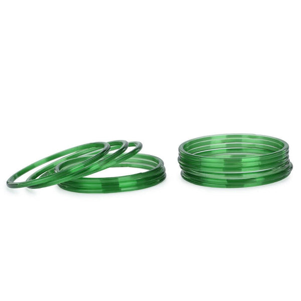 Afast Shining Green Glass Wedding, Party, Daily Use Bangle Set, Set Of 12 - Distacart