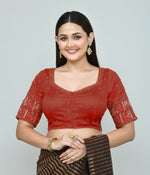 Thumbnail for Joban Fashion Women's Red Embroidered Stitched Blouse