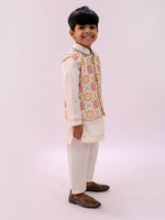 Thumbnail for Lil Drama Mishti White Kurta Pyjama and Jacket For Boys