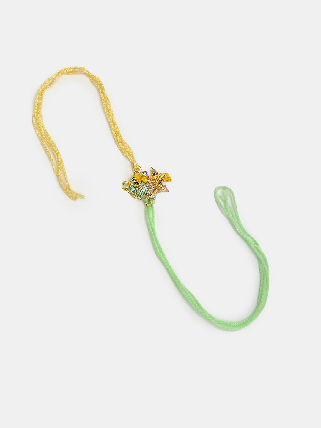 NVR Women & Men Set of 2 Multicolor Gold-Toned Radha Krishna Beaded Bhaiya Bhabhi Rakhi With Roli Chawal - Distacart