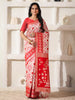 Shree Shyam Fashion Linen Cotton Red & White Saree - Distacart