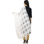 Thumbnail for A R Silk Window Square Regular Dupatta Color White Dupatta or Chunni