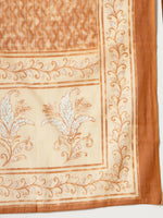 Thumbnail for Yufta Rust Pure Cotton PaisleyThread Work Kurta Dupatta Pant Set