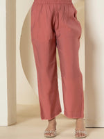 Thumbnail for Yufta Rust Thread_Work Shirt And Trouser Silk Blend Co-Ord Set