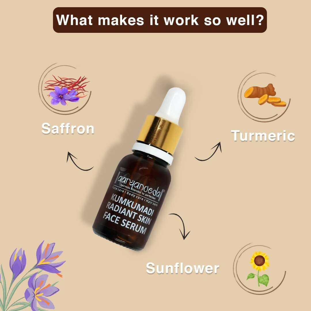 Aaryanveda Kumkumadi Radiant Skin Face Serum - Distacart