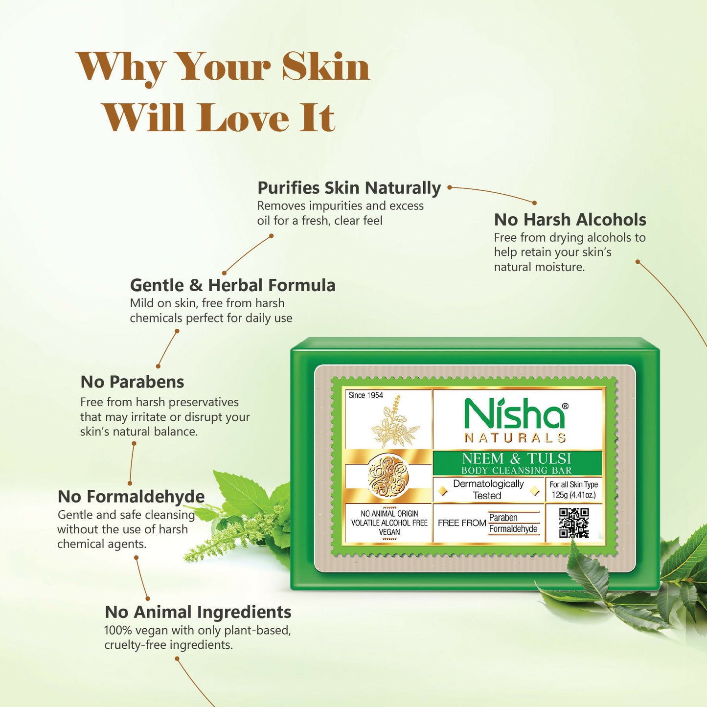 Nisha Neem & Tulsi Body Cleansing Soap Bar - Distacart