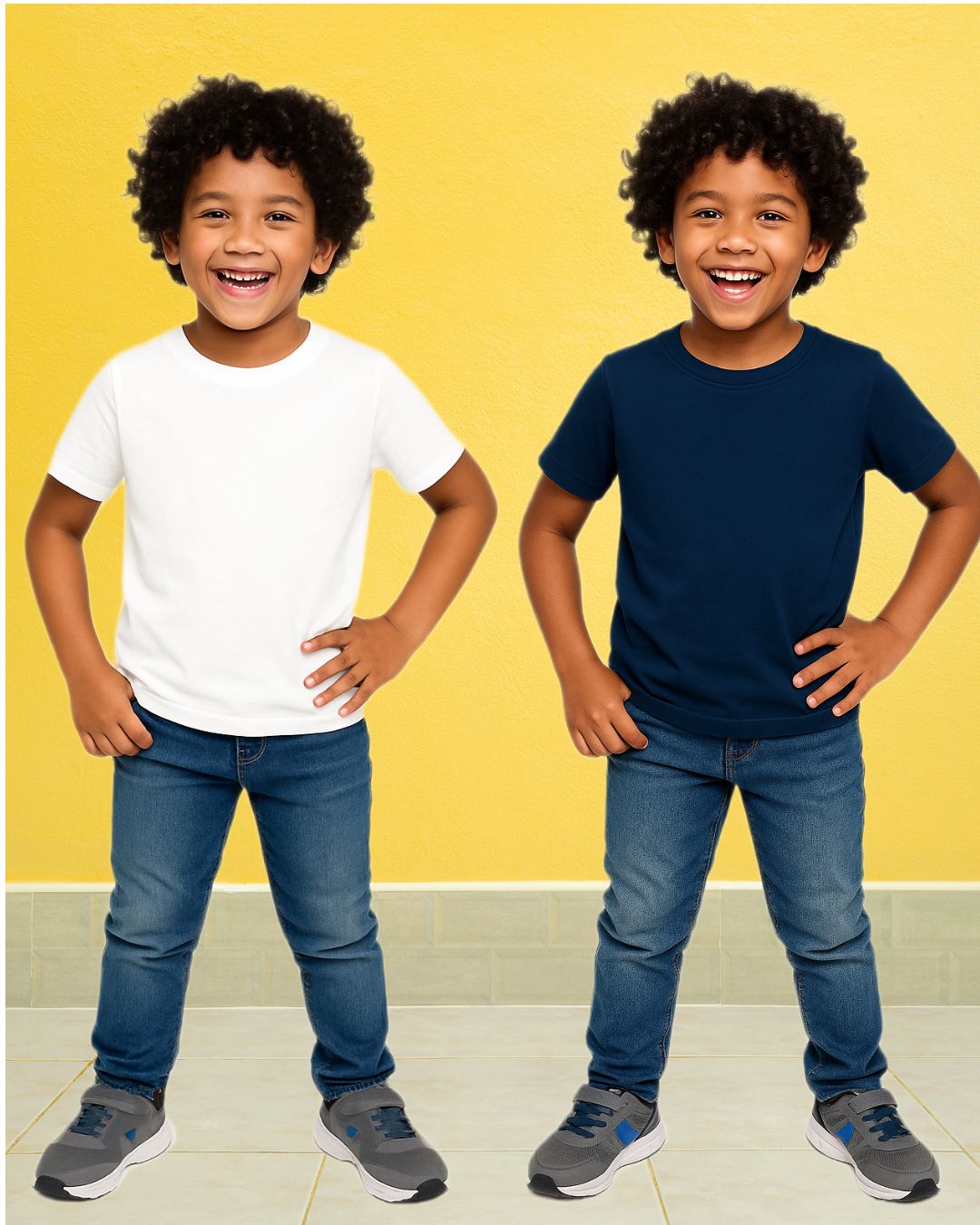 Chilins Kids Round Neck T-Shirt Half Sleeves 100% Cotton Plain Solid Color Tshirt