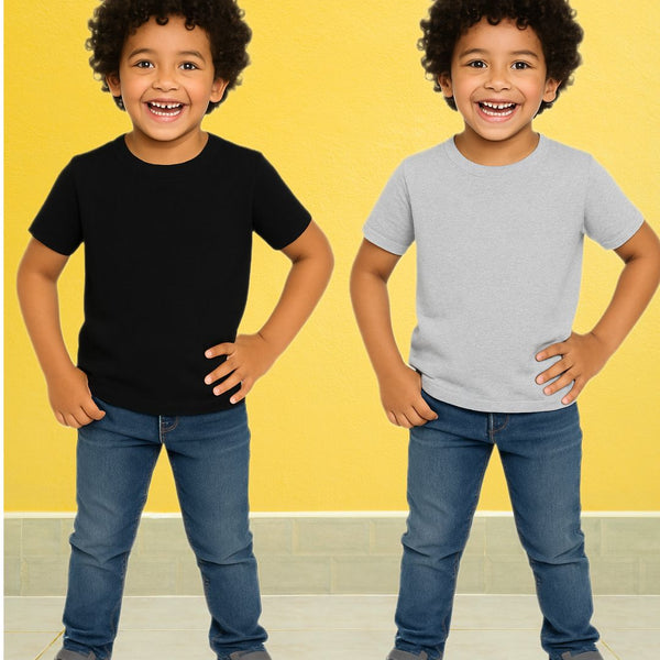 Chilins Kids Round Neck T-Shirt Half Sleeves 100% Cotton Plain Solid Color Tshirt - Distacart