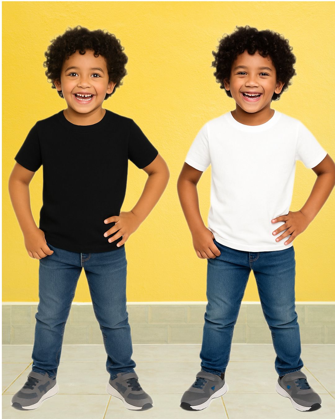 Chilins Kids Round Neck T-Shirt Half Sleeves 100% Cotton Plain Solid Color Tshirt