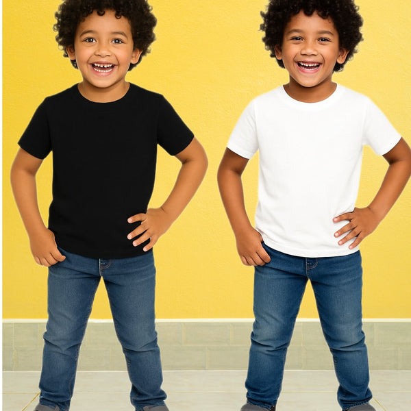 Chilins Kids Round Neck T-Shirt Half Sleeves 100% Cotton Plain Solid Color Tshirt - Distacart