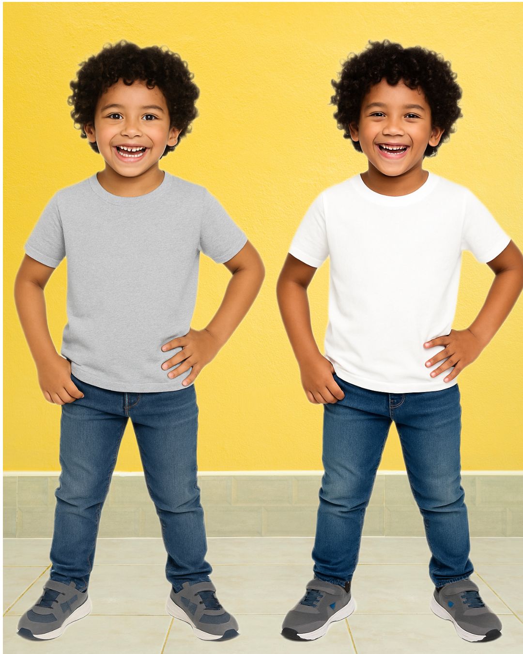 Chilins Kids Round Neck T-Shirt Half Sleeves 100% Cotton Plain Solid Color Tshirt