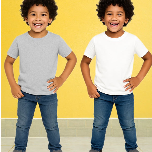 Chilins Kids Round Neck T-Shirt Half Sleeves 100% Cotton Plain Solid Color Tshirt - Distacart