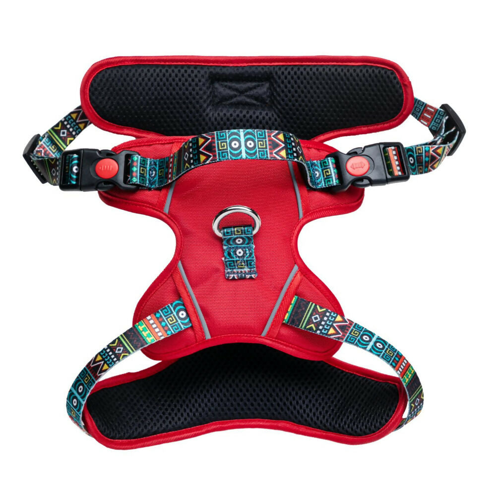 Waggety Adjustable Full Body Dog Harness - Comfortable Fit, Durable Polyester, Red - Dista