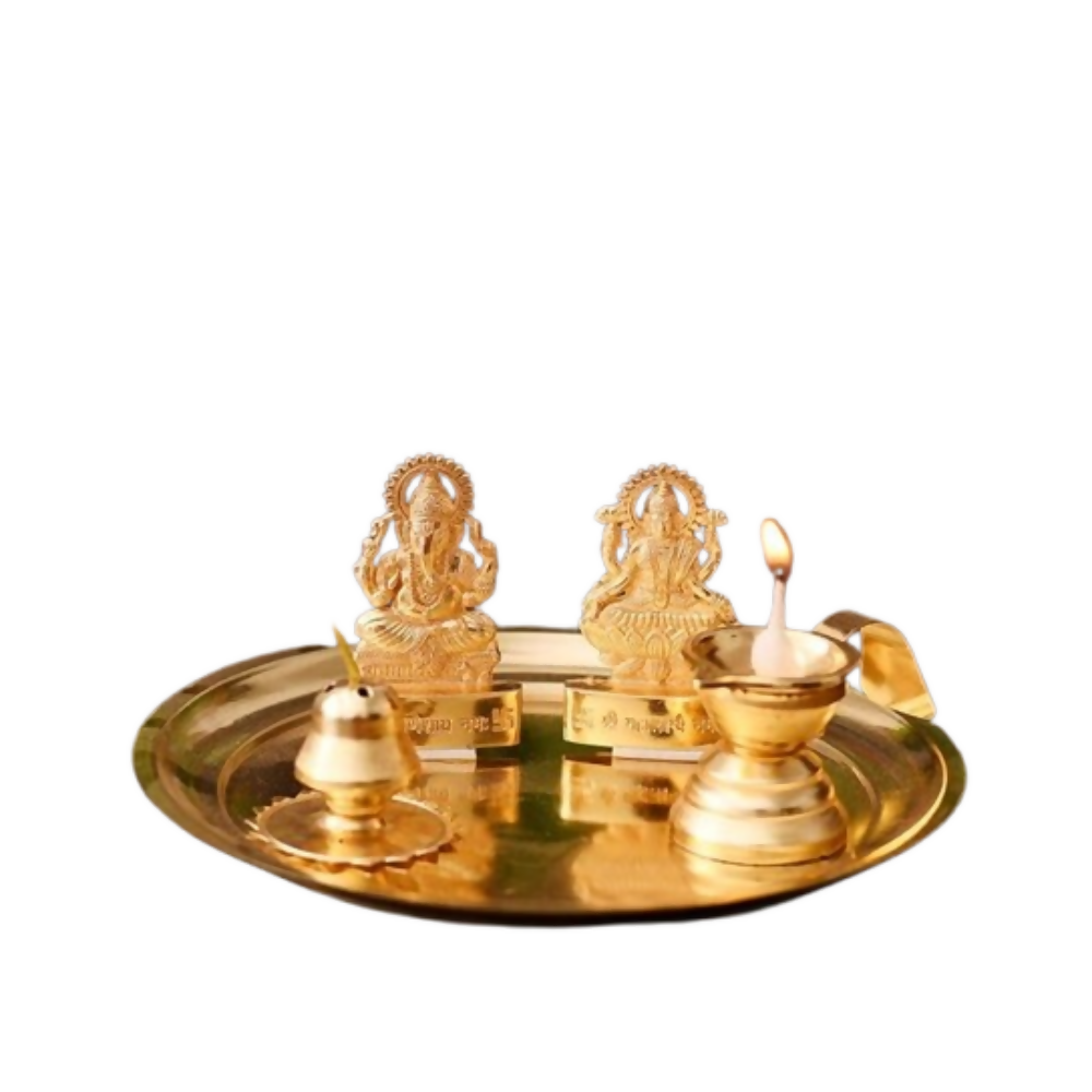 Collectible India Pooja thali Set for Aarti Home - Dista