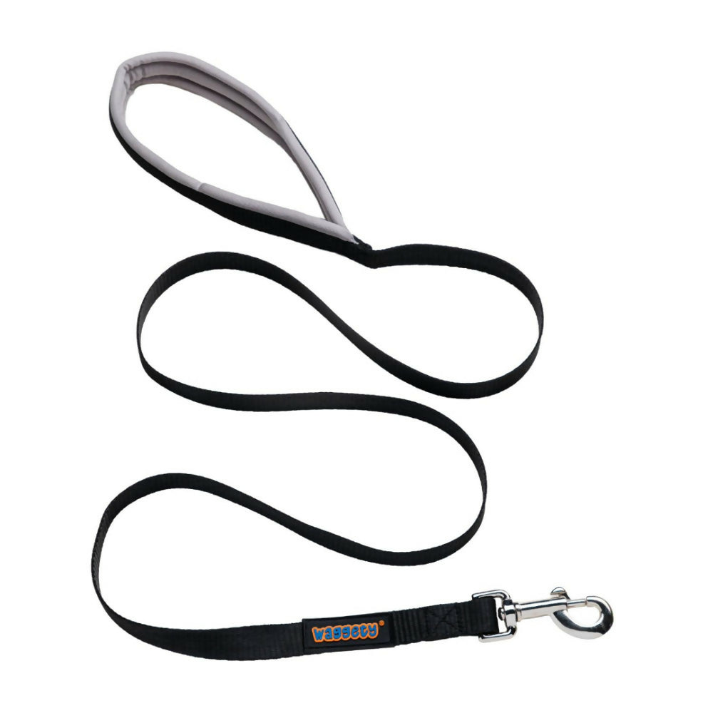 Waggety Dog Leash - Durable Black Polyester, Length - 5Ft, Comfortable Grip, Stylish Pet Leash for Dogs - Dista